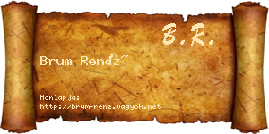 Brum René névjegykártya